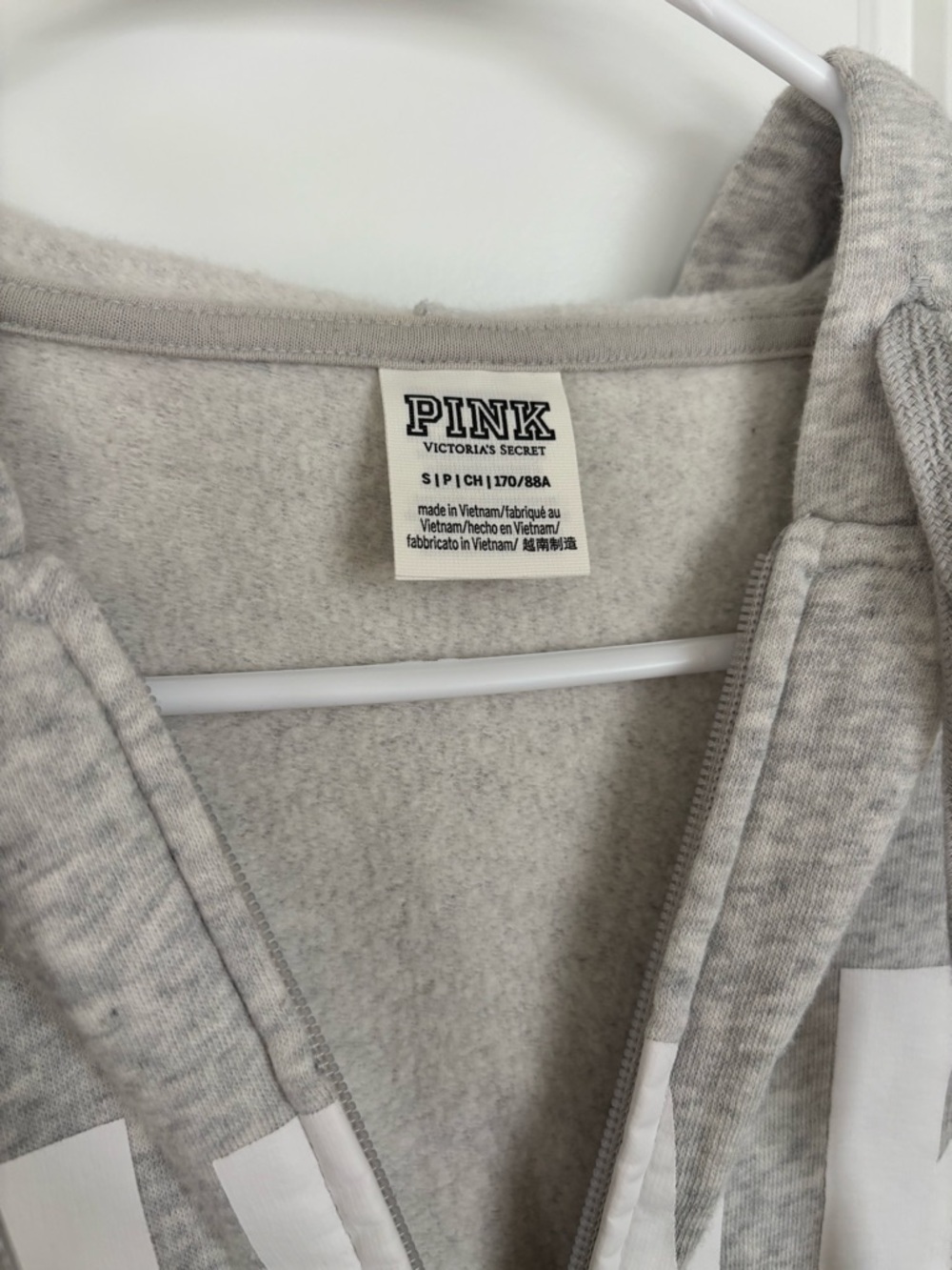PINK Gray Fleece Zip Up Jacket - Picture 5 of 5